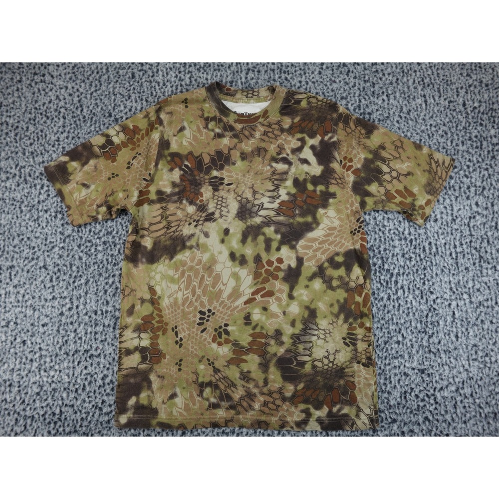 Kryptek Highlander Camo‎ T-Shirt Mens Medium Green Brown Tactical Hunting Tee